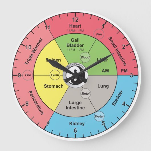 子午線中国の体臓器時計 ラージ壁時計 (正面)