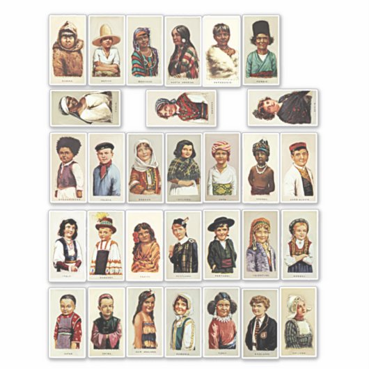 子国際的ども世界旅行コラージシート シール (正面)