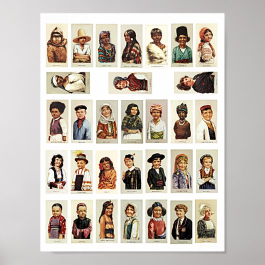 子国際的ども世界旅行コラージシート ポスター (正面)