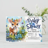 子女テーマブルーベビーシャワー 招待状 (スタンド正面)