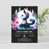 子威厳のあるネコ誕生日 招待状 (スタンド正面)