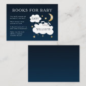 子守歌バニー赤ちゃんシャワーブックリクエスト海軍金ゴールド エンクロージャーカード (正面/裏面)