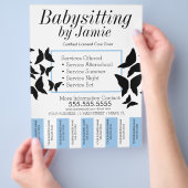 子守気に日蝶の切り取り チラシ (手)