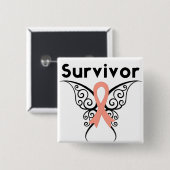 子宮がんを克服した部族蝶 缶バッジ (正面&裏面)