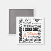 子宮がん撲滅に向けて忍耐強く闘う マグネット (正面/裏面)