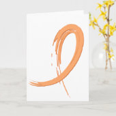 子宮がん桃リボンA4 カード (黄色い花)