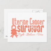 子宮がん生存花帯 ポストカード (正面/裏面)