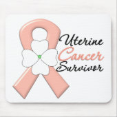 子宮がん生存花帯 マウスパッド (正面)