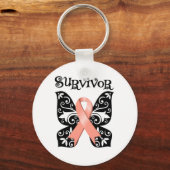 子宮がん蝶の生存者 キーホルダー (正面)