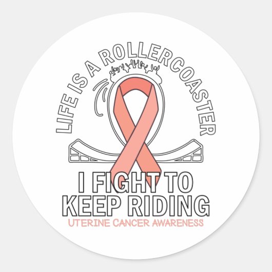 子宮がん認識度桃リボン ラウンドシール (正面)