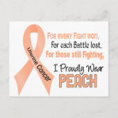 子宮がんI誇りに思う衣服桃1 ポストカード (正面)