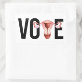 子宮で投票 長方形シール (バッグ)