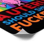 子宮のないシャツ中指He ポスター (角)