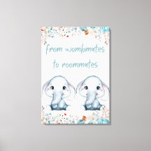 子宮の双子からルームメイトの象のぬいぐるみ壁アート