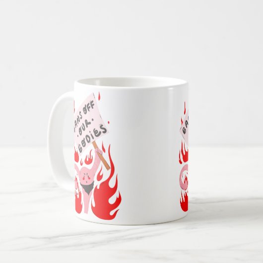 子宮の権利体を禁止す怒る コーヒーマグカップ (正面左)