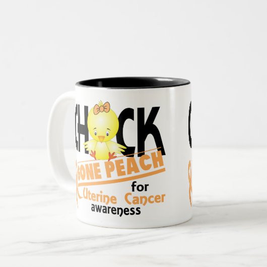 子宮の蟹座のひよこによって行くモモ2 ツートーンマグカップ (正面左)