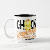 子宮の蟹座のひよこによって行くモモ2 ツートーンマグカップ (左)