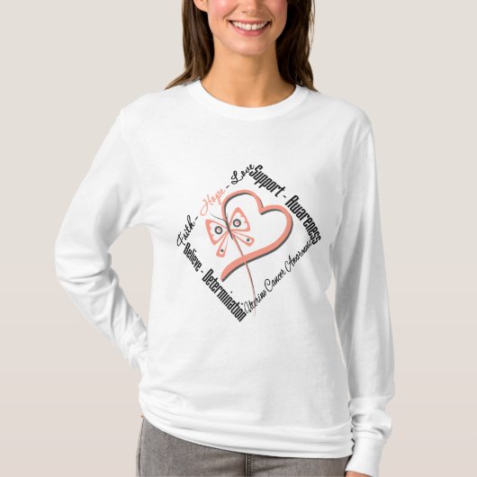子宮の蟹座の信頼の希望愛蝶 Tシャツ (正面)