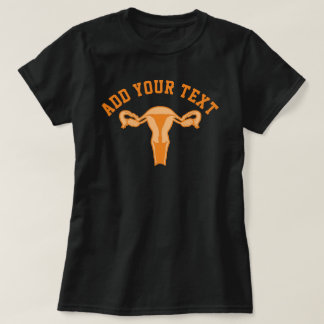 子宮グラフィック+カスタム文字Tシャツ Tシャツ