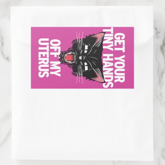 子宮ステッカーから小さな手を取れ 長方形シール (バッグ)