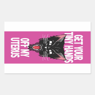 子宮ステッカーから小さな手を取れ 長方形シール