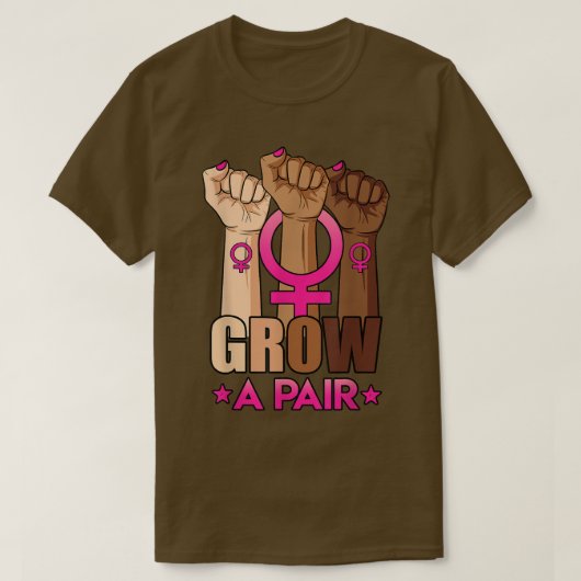 子宮プロチョイスフェミニストの女性を育てる Tシャツ (デザイン正面)