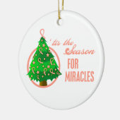 子宮内膜がんクリスマスの奇跡 セラミックオーナメント (左)