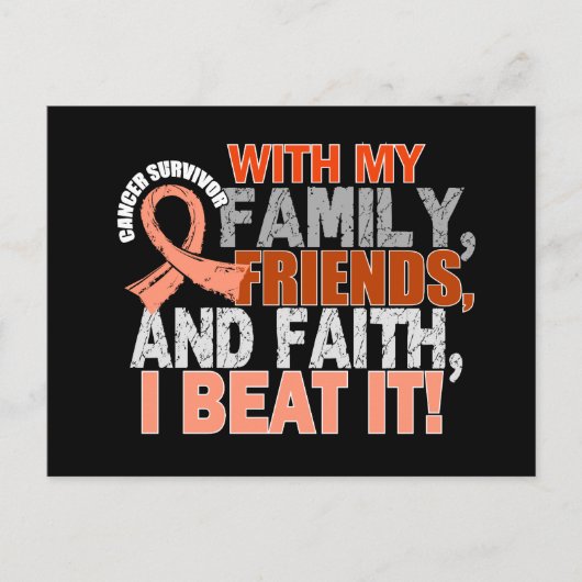 子宮内膜がん生存者家族の友人信仰 ポストカード (正面)