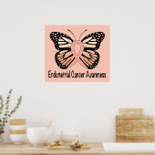 子宮内膜がん蝶認識度リボン ポスター (キッチン)