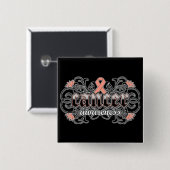 子宮内膜がん認識度フローラ観賞用 缶バッジ (正面&裏面)