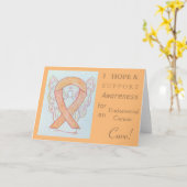 子宮内膜がん認識度リボングリーティングカード カード (黄色い花)