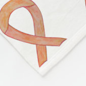 子宮内膜がん認識度リボンフリースブランケット フリースブランケット (角)