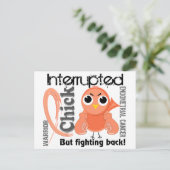 子宮内膜がん3個の雛が中断 ポストカード (スタンド正面)