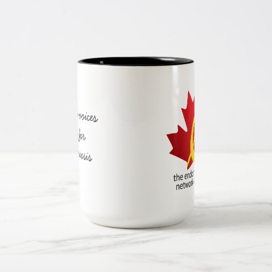 子宮内膜症のコーヒーか茶マグのために統一されたな声 ツートーンマグカップ (中央)