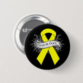 子宮内膜症は治療のリボンを見つけます 缶バッジ (正面&裏面)