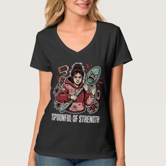 子宮内膜症啓発Tシャツ スプーン一杯の力 Tシャツ (正面)