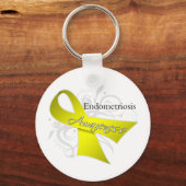 子宮内膜症認識度リボン キーホルダー (正面)