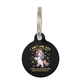 子宮内膜症認識度強いユニコーン戦士 ペット　ネームタグ