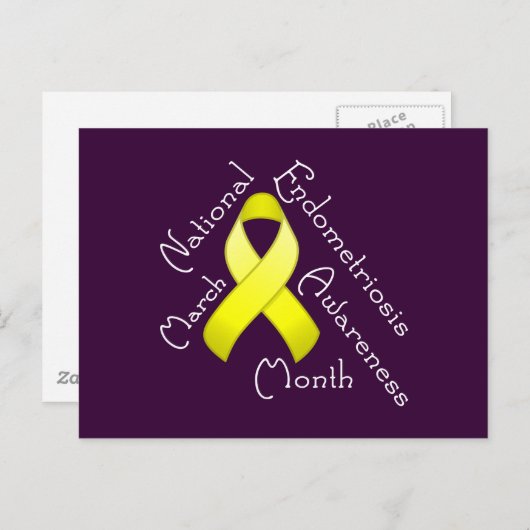 子宮内膜症認識度月ダークポストカード ポストカード (正面/裏面)