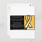 子宮内膜症 – 黄色いリボン ポストカード (正面/裏面)