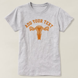 子宮図+カスタム文字Tシャツ Tシャツ