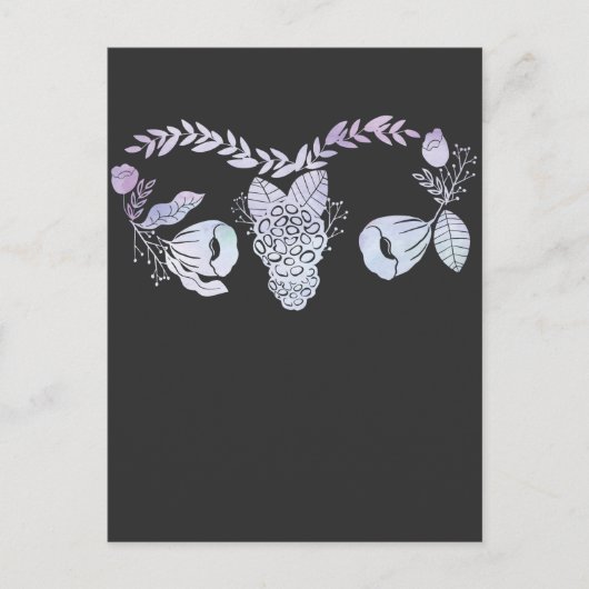 子宮手術 女性 花 婦人科手術 回復おめでとう ポストカード (正面)