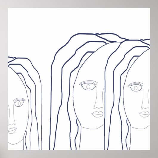 子宮抽象芸術顔芸術 ポスター (正面)