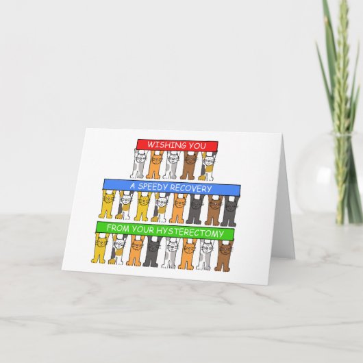 子宮摘出のかわいい猫たちからのスピーディーな回復 カード (正面)