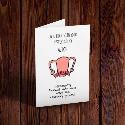 子宮摘出術の回復の幸運 カード