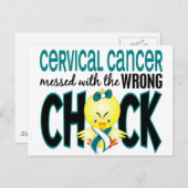 子宮頸がんが間違ったひよこにめちゃめちゃになる ポストカード (正面/裏面)