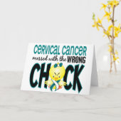 子宮頸がんが間違った雛でめちゃめちゃになった カード (黄色い花)