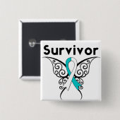 子宮頸がんを克服した部族蝶 缶バッジ (正面&裏面)