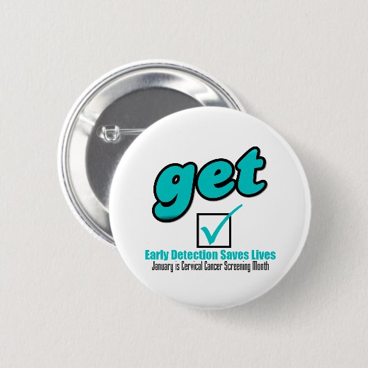 子宮頸がんを検査される 缶バッジ (正面&裏面)