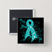 子宮頸がんフローラ渦巻きリボン 缶バッジ (正面&裏面)